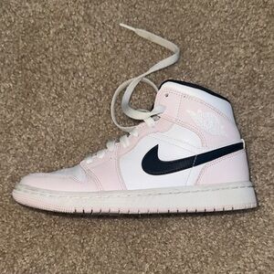 Nike Pink and White High-Top Sneakers